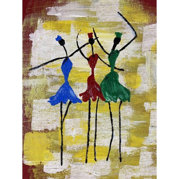 Original Acrylic on Canvas Board “Soul Sisters” Camlica 2 of 3, BFF, girlfriends - Picture 2 of 6